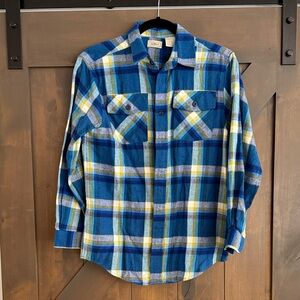 L.L. Bean Men's Blue and Yellow Plaid Shirt